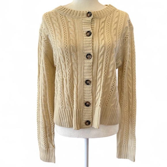 NEW Cabled Cardigan Sweater NEW - Picture 3 of 9